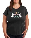 Hybrid Apparel Plus Size Bunny Easter Graphic Crew Neck T-shirt In Gray
