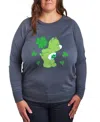 Hybrid Apparel Plus Size Care Bears Clover Graphic Crew Neck Top In Blue