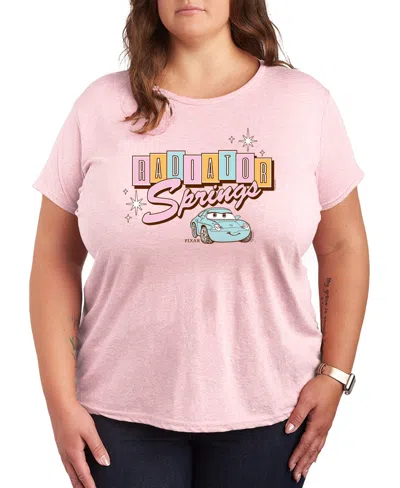 Hybrid Apparel Plus Size Cars Radiator Springs Graphic T-shirt In Pink
