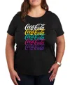 Hybrid Apparel Plus Size Coca-cola 90's Repeated Graphic T-shirt In Black