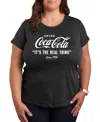 Hybrid Apparel Plus Size Coca-cola The Real Thing Graphic T-shirt In Gray