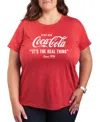 Hybrid Apparel Plus Size Coca-cola The Real Thing Graphic T-shirt In Red