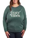 Hybrid Apparel Plus Size Cozy Vibes Graphic Pullover T-shirt In Green