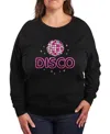 Hybrid Apparel Plus Size Disco Ball Graphic Crew Neck Top In Black