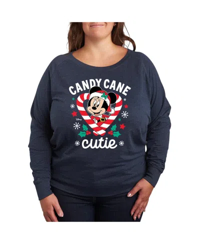 Hybrid Apparel Plus Size Disney Candy Cane Graphic Pullover T-shirt In Blue