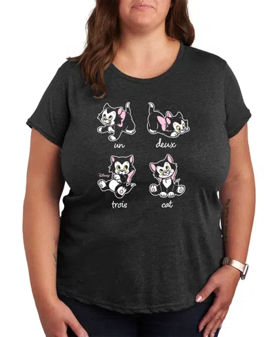 Hybrid Apparel Plus Size Disney Cats Graphic T-shirt In Grey