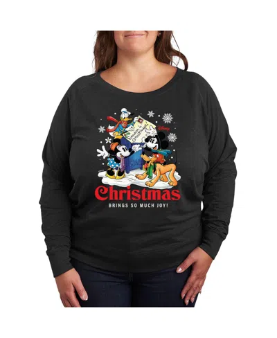 Hybrid Apparel Plus Size Disney Christmas Graphic Pullover T-shirt In Grey