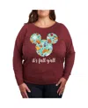 Hybrid Apparel Plus Size Disney Fall Yall Graphic Pullover T-shirt In Red