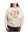 Hybrid Apparel Plus Size Disney Full Heart Graphic Pullover T-shirt In Beige,khaki