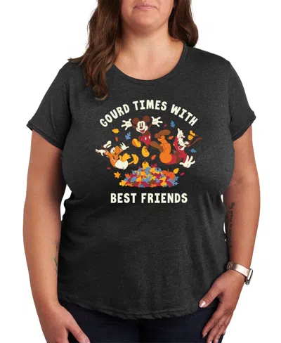 Hybrid Apparel Plus Size Disney Gourd Times Graphic T-shirt In Grey