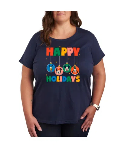 Hybrid Apparel Plus Size Disney Holidays Graphic T-shirt In Blue
