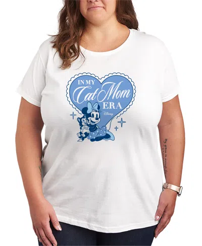 Hybrid Apparel Plus Size Disney In My Cat Mom Era Minnie Short-sleeve Graphic T-shirt In White