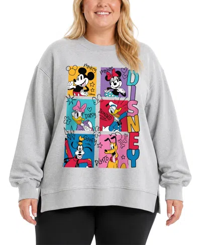 Hybrid Apparel Plus Size Disney Long-sleeve Graphic Sweatshirt In Gray