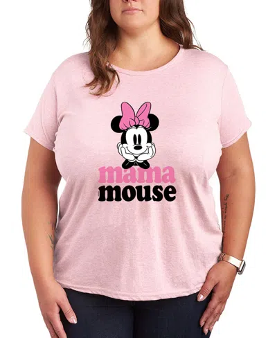 Hybrid Apparel Plus Size Disney Mama Mouse Minnie Short-sleeve Graphic T-shirt In Pink