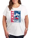 Hybrid Apparel Plus Size Disney Mickey American Flag Graphic T-shirt In White