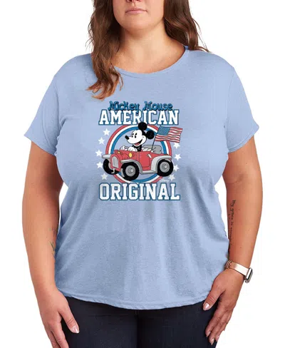 Hybrid Apparel Plus Size Disney Mickey American Original Short-sleeve Graphic T-shirt In Blue