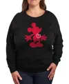 Hybrid Apparel Plus Size Disney Mickey Heart Graphic Crew Neck Top In Black