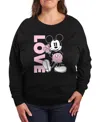 Hybrid Apparel Plus Size Disney Mickey Love Graphic Crew Neck Top In Black