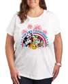 Hybrid Apparel Plus Size Disney Mickey Minnie Americana Fun Fireworks Graphic T-shirt In White