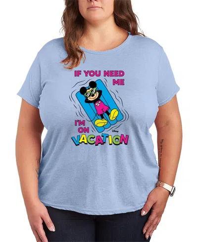 Hybrid Apparel Plus Size Disney Mickey On Vacation Short-sleeve Graphic T-shirt In Blue