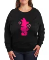Hybrid Apparel Plus Size Disney Minnie Heart Graphic Crew Neck Top In Black