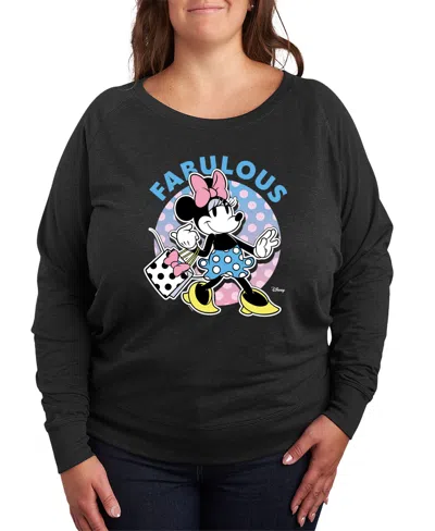 Hybrid Apparel Plus Size Disney Minnie Mouse Fabulous Graphic Pullover T-shirt In Grey