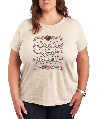 Hybrid Apparel Plus Size Disney Minnie Mouse Friendship Bracelet Graphic T-shirt In Brown