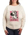 Hybrid Apparel Plus Size Disney Minnie Mouse Graphic Pullover T-shirt In Beige,khaki