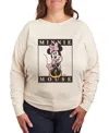 Hybrid Apparel Plus Size Disney Minnie Mouse Graphic Pullover T-shirt In Beige,khaki