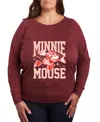 Hybrid Apparel Plus Size Disney Minnie Mouse Graphic Pullover T-shirt In Red