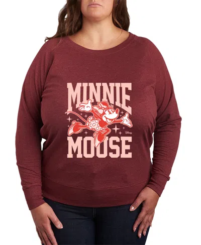 Hybrid Apparel Plus Size Disney Minnie Mouse Graphic Pullover T-shirt In Red