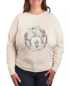 Hybrid Apparel Plus Size Disney Minnie Mouse Plaid Graphic Pullover T-shirt In Beige,khaki