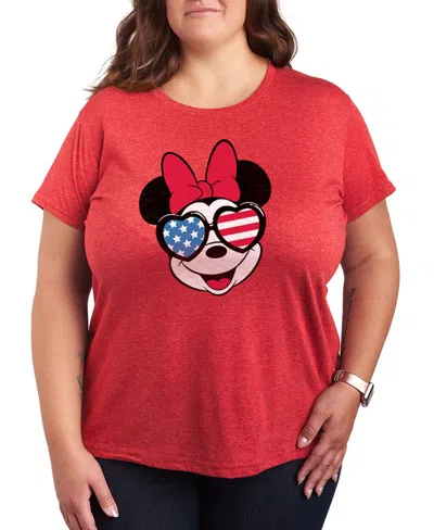 Hybrid Apparel Plus Size Disney Minnie Short-sleeve Graphic T-shirt In Red