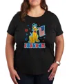 Hybrid Apparel Plus Size Disney Pluto American Flag Graphic T-shirt In Black