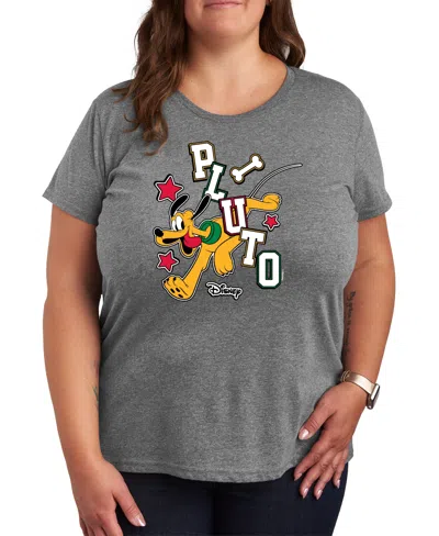 Hybrid Apparel Plus Size Disney Pluto Graphic T-shirt In Grey