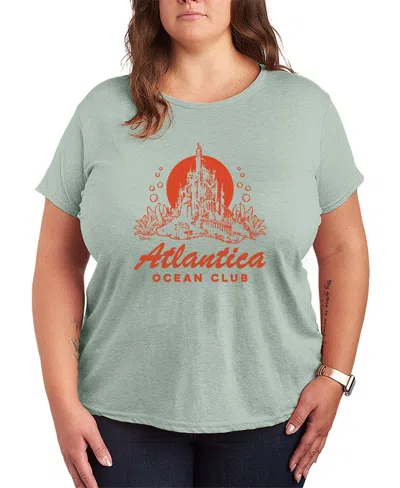 Hybrid Apparel Plus Size Disney Princess Atlantica Ocean Club Short-sleeve Graphic T-shirt In Gray