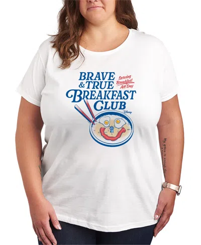 Hybrid Apparel Plus Size Disney Princess Brave And True Breakfast Club Short-sleeve Graphic T-shirt In White