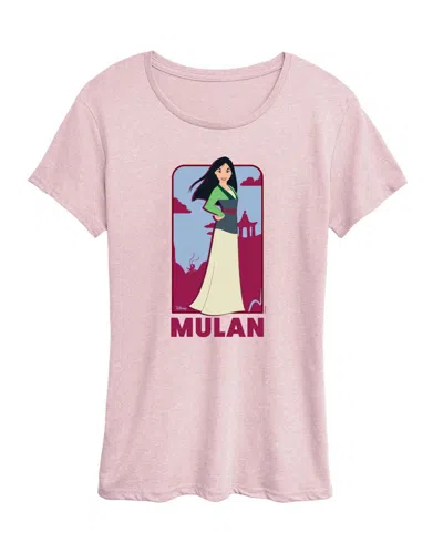 Hybrid Apparel Plus Size Disney Princess Mulan Graphic T-shirt In Pink