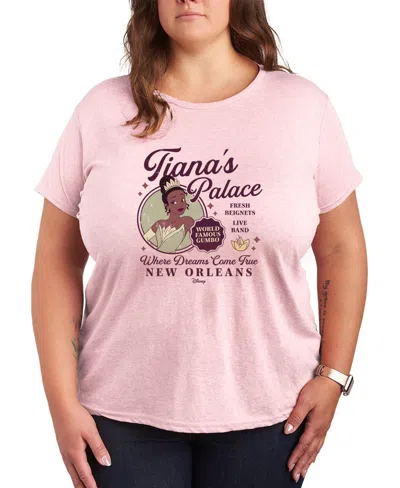 Hybrid Apparel Plus Size Disney Princess Tianas Palace Short-sleeve Graphic T-shirt In Pink