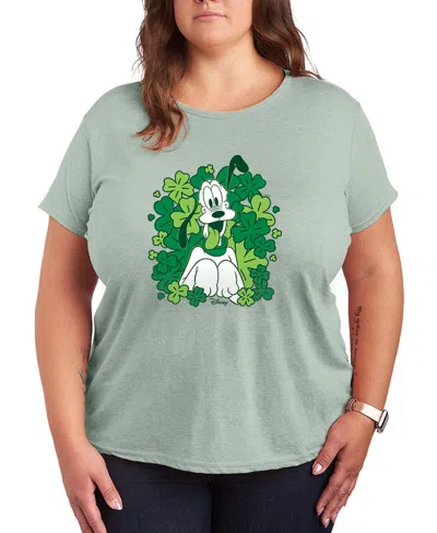 Hybrid Apparel Plus Size Disney St. Patrick's Day Pluto Shamrocks Short-sleeve Graphic T-shirt In Green