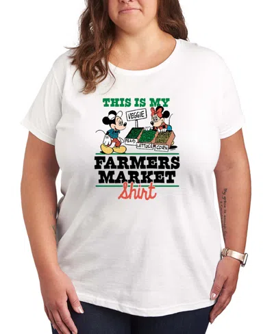 Hybrid Apparel Plus Size Disney This Is My Farmers Market Shirt Short-sleeve Graphic T-shirt In White