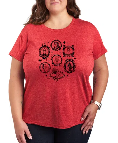 Hybrid Apparel Plus Size Disney Villains Frames Short-sleeve Graphic T-shirt In Red
