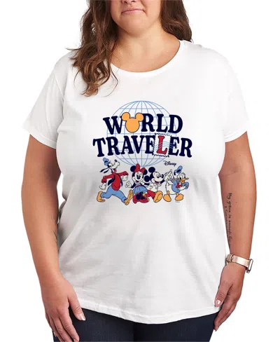Hybrid Apparel Plus Size Disney World Traveler Short-sleeve Graphic T-shirt In White