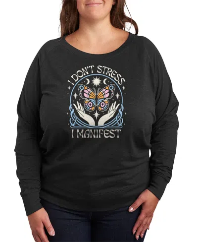 HYBRID APPAREL PLUS SIZE DON'T STRESS MANIFEST GRAPHIC PULLOVER T-SHIRT