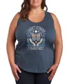 Hybrid Apparel Plus Size Manifest Coffee Graphic Tank Top In Blue