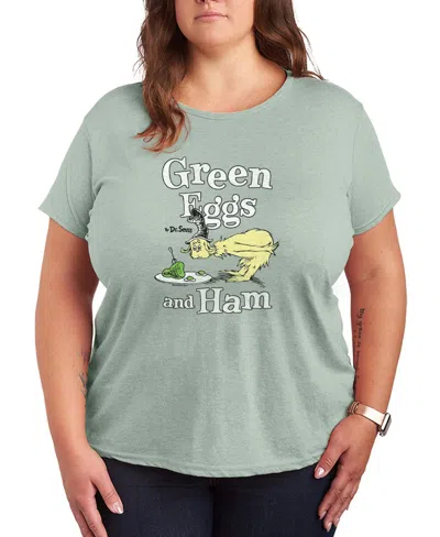 Hybrid Apparel Plus Size Dr. Seuss Green Eggs And Ham Graphic Crewneck T-shirt
