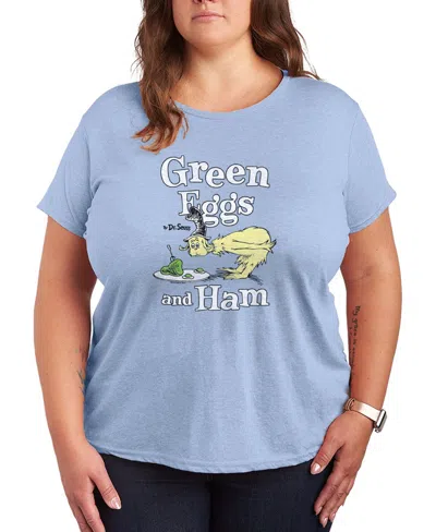 Hybrid Apparel Plus Size Dr. Seuss Green Eggs And Ham Graphic Crewneck T-shirt In Brown