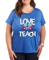 Hybrid Apparel Plus Size Dr Seuss Teach Graphic T-shirt In Blue