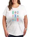 Hybrid Apparel Plus Size Easter Grid Graphic Crew Neck T-shirt In White