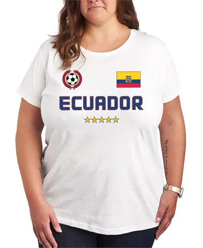 Hybrid Apparel Plus Size Ecuador Soccer Graphic T-shirt In White